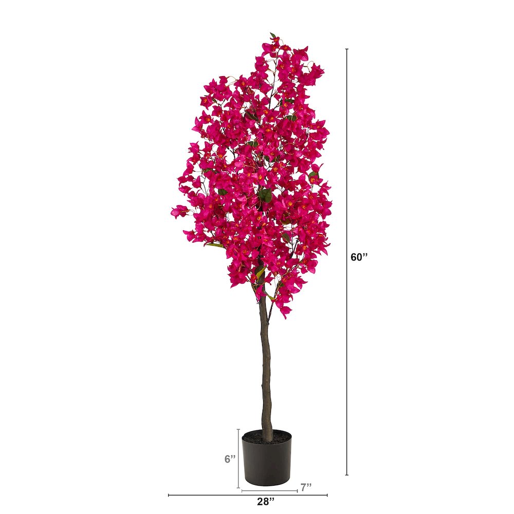 5ft. Bougainvillea Artificial Tree, Pink. Picture 2