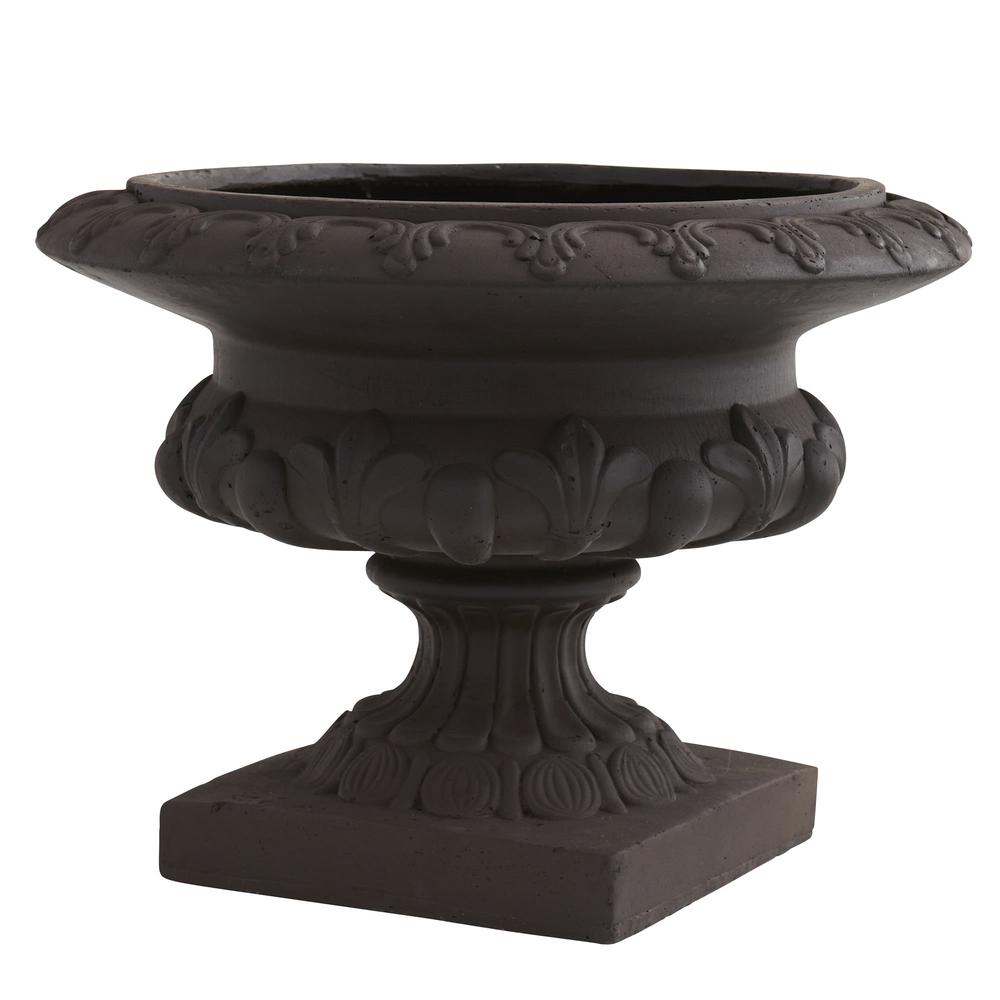 12.5in. Iron-finish Decorative Urn (Indoor/Outdoor). Picture 1