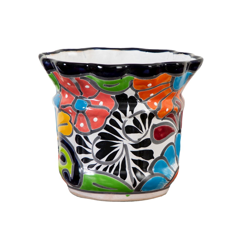 7in. x 8in. Handmade Mexican Talavera Ceramic Planter. Picture 1