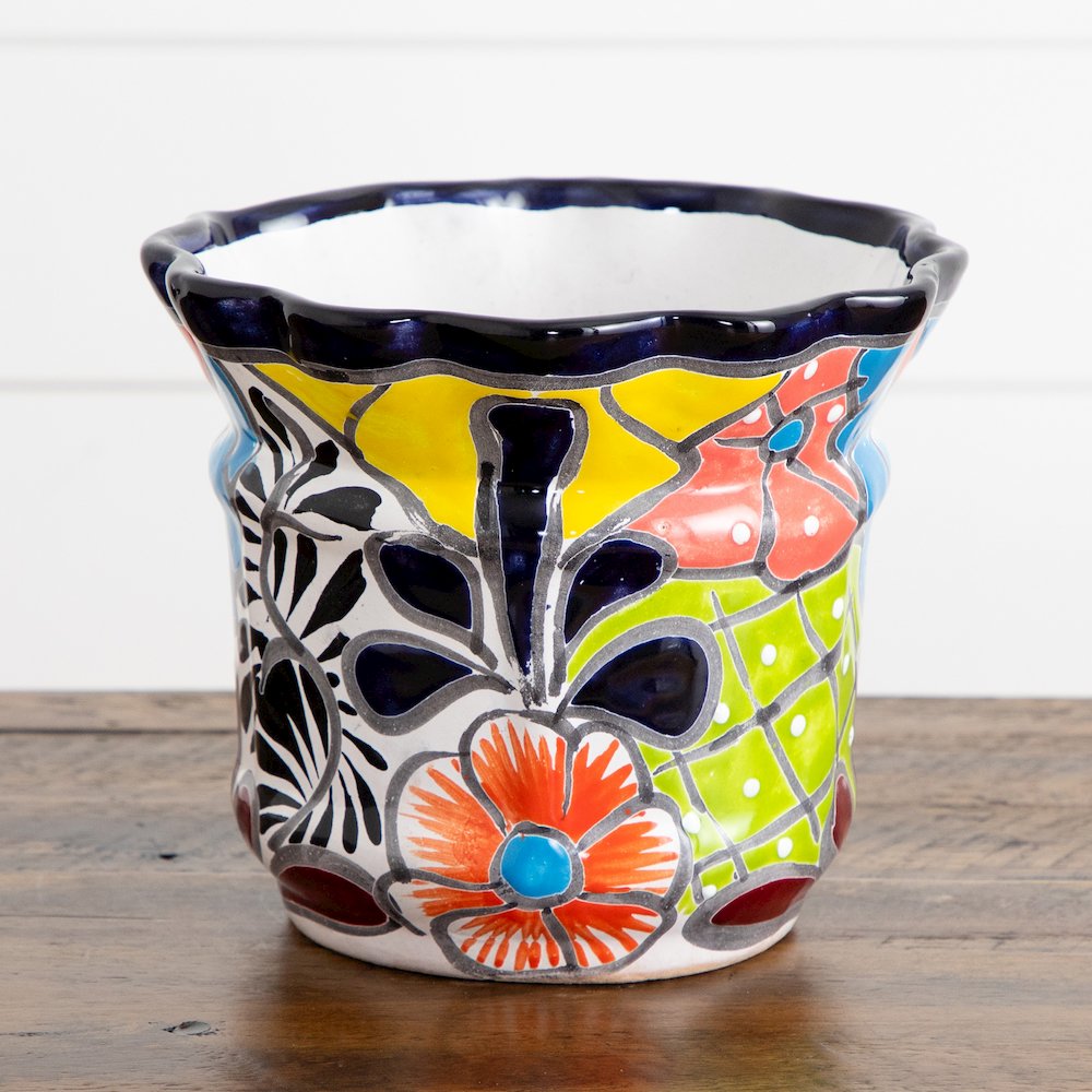 7in. x 8in. Handmade Mexican Talavera Ceramic Planter. Picture 10