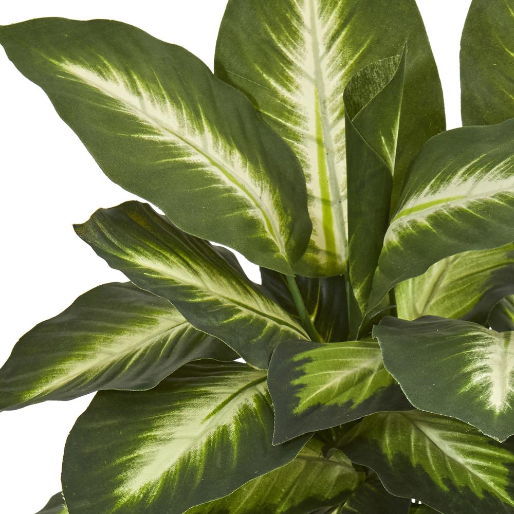 Dieffenbachia Artificial Plant in Ceramic Planter. Picture 2