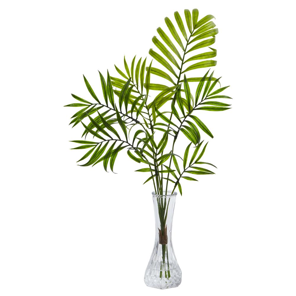 Mini Palm Artificial Plant in Vase (Set of 3). Picture 2