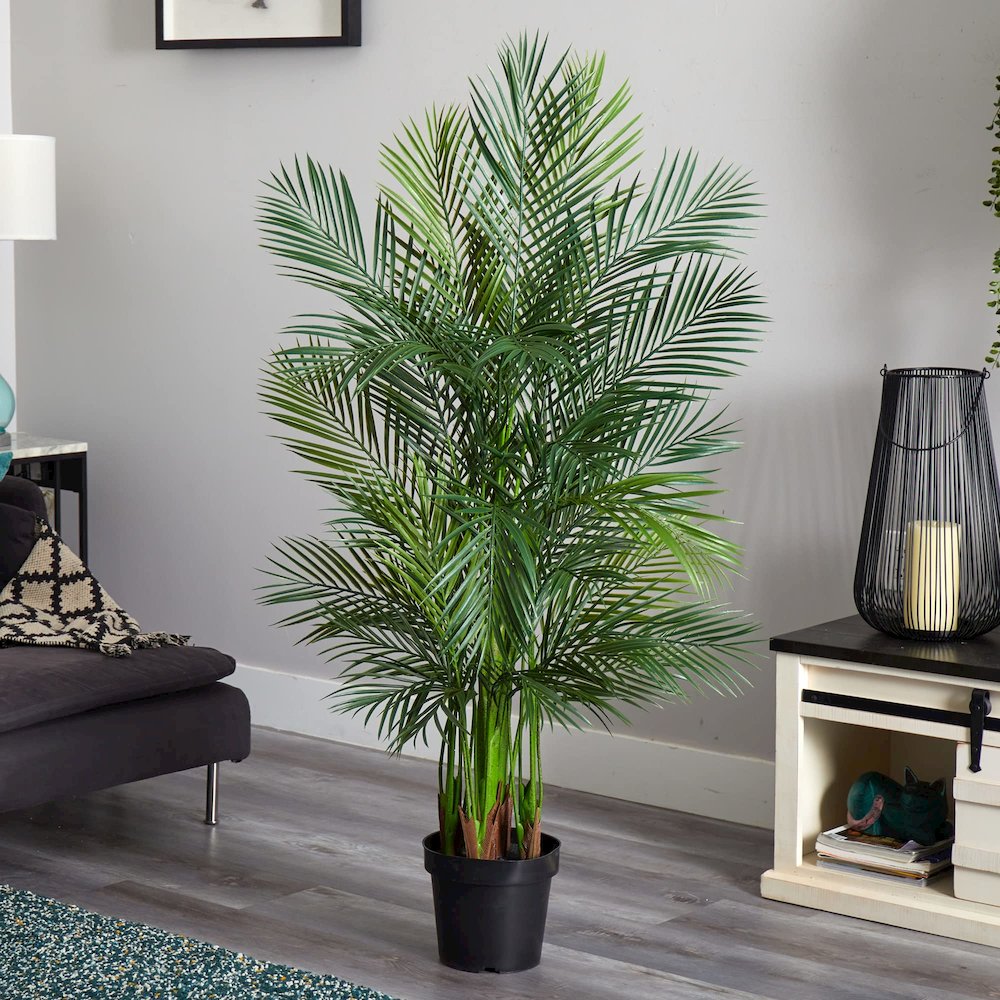5.5ft. Areca Palm Artificial tree Green. Picture 3
