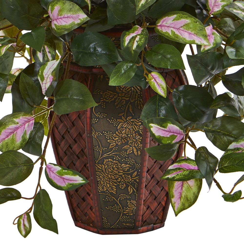 Hoya Artificial Plant in Decorative Planter Green. Picture 2