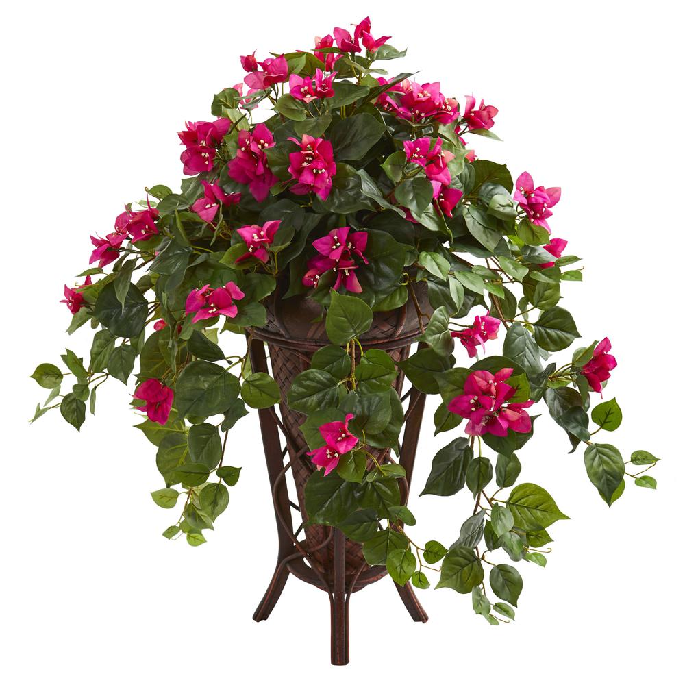 Bougainvillea Artificial Plant in Stand Planter. Picture 1