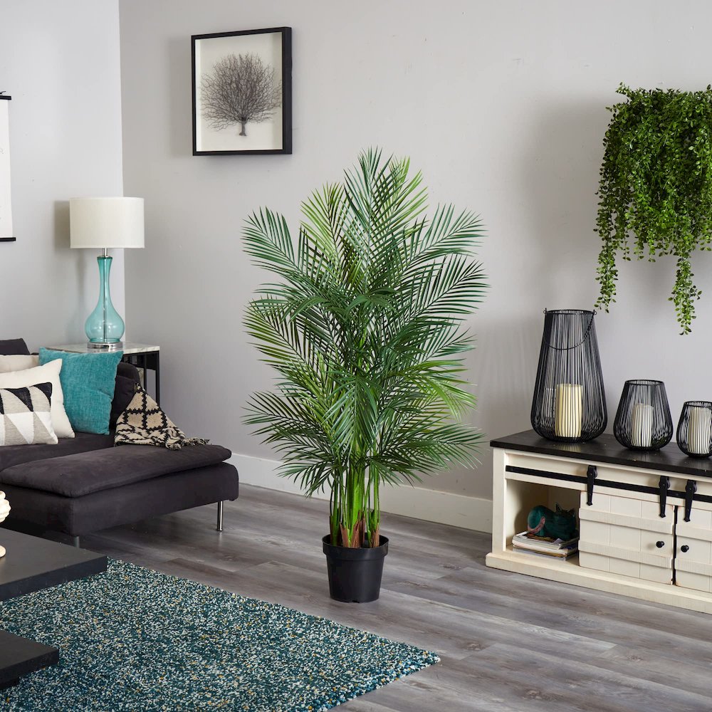 5.5ft. Areca Palm Artificial tree Green. Picture 2