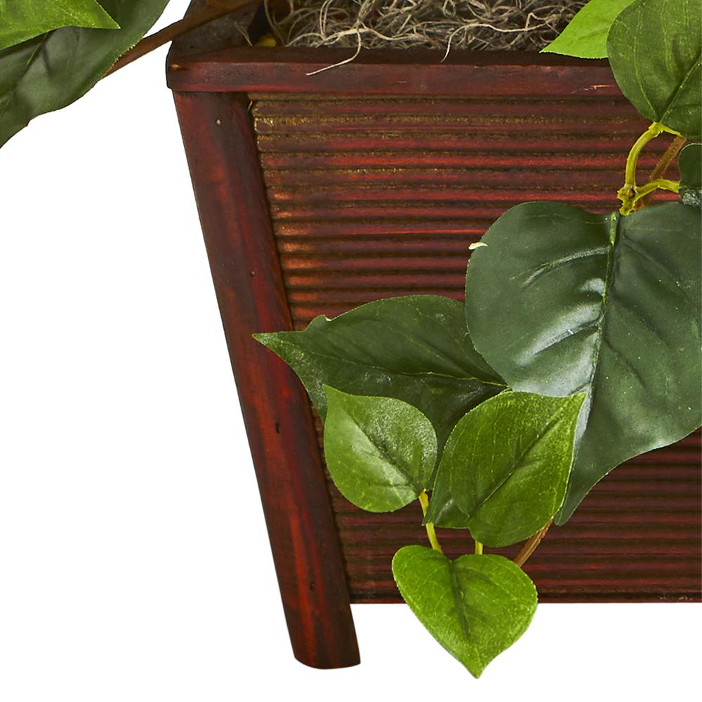 Bougainvillea Artificial Plant in Decorative Planter, Purple. Picture 2