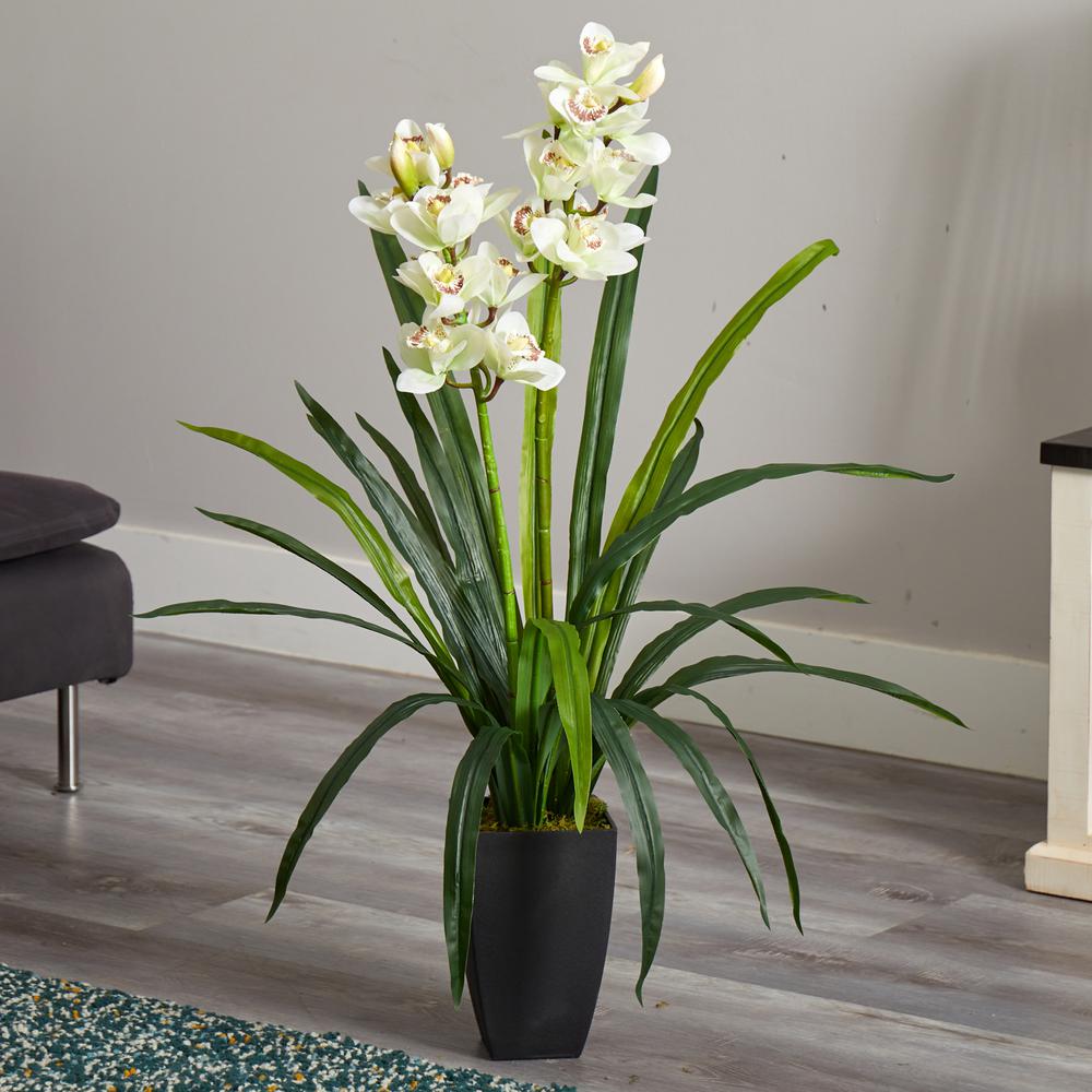 39in. Cymbidium Orchid Artificial Plant. Picture 3