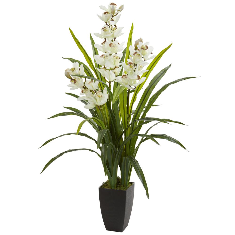 45in. Cymbidium Orchid Artificial Plant. Picture 1