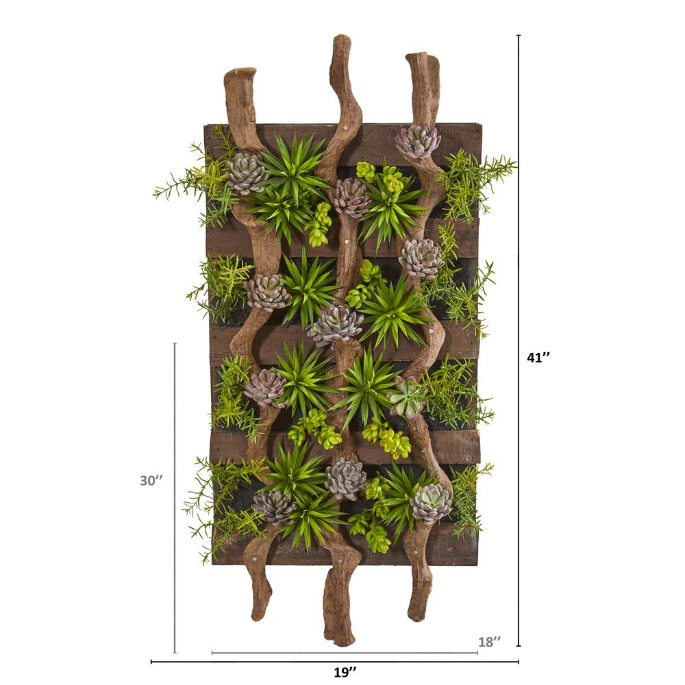 41in. x 19in. Mixed Succulent Artificial Living Wall. Picture 2