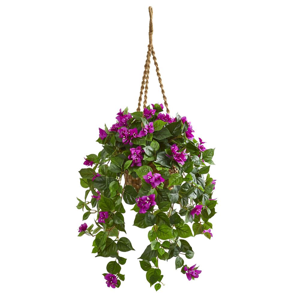 Bougainvillea Artificial Plant in Basket. Picture 1