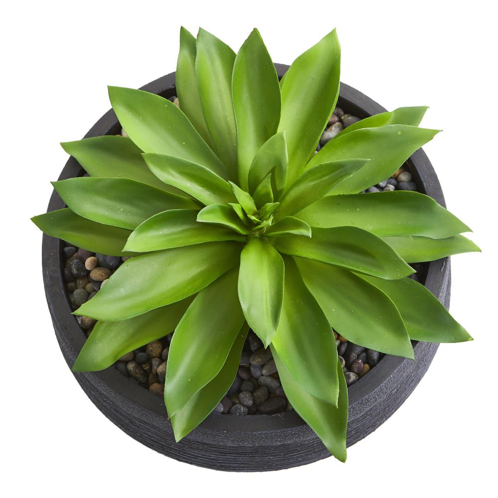 Large Succulent Artificial Plant in Decorative Bowl. Picture 4