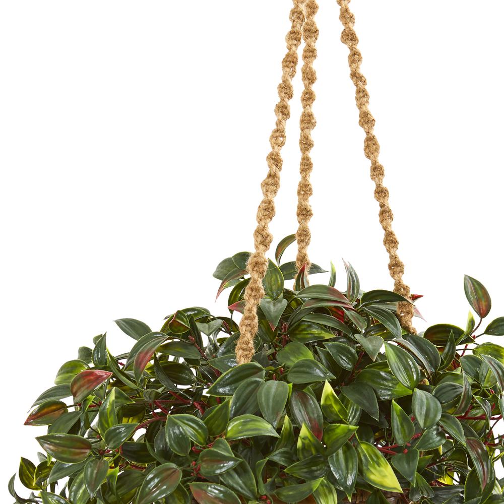 30in. Mini Melon Artificial Plant in Hanging Basket UV Resistant (Indoor/Outdoor). Picture 4