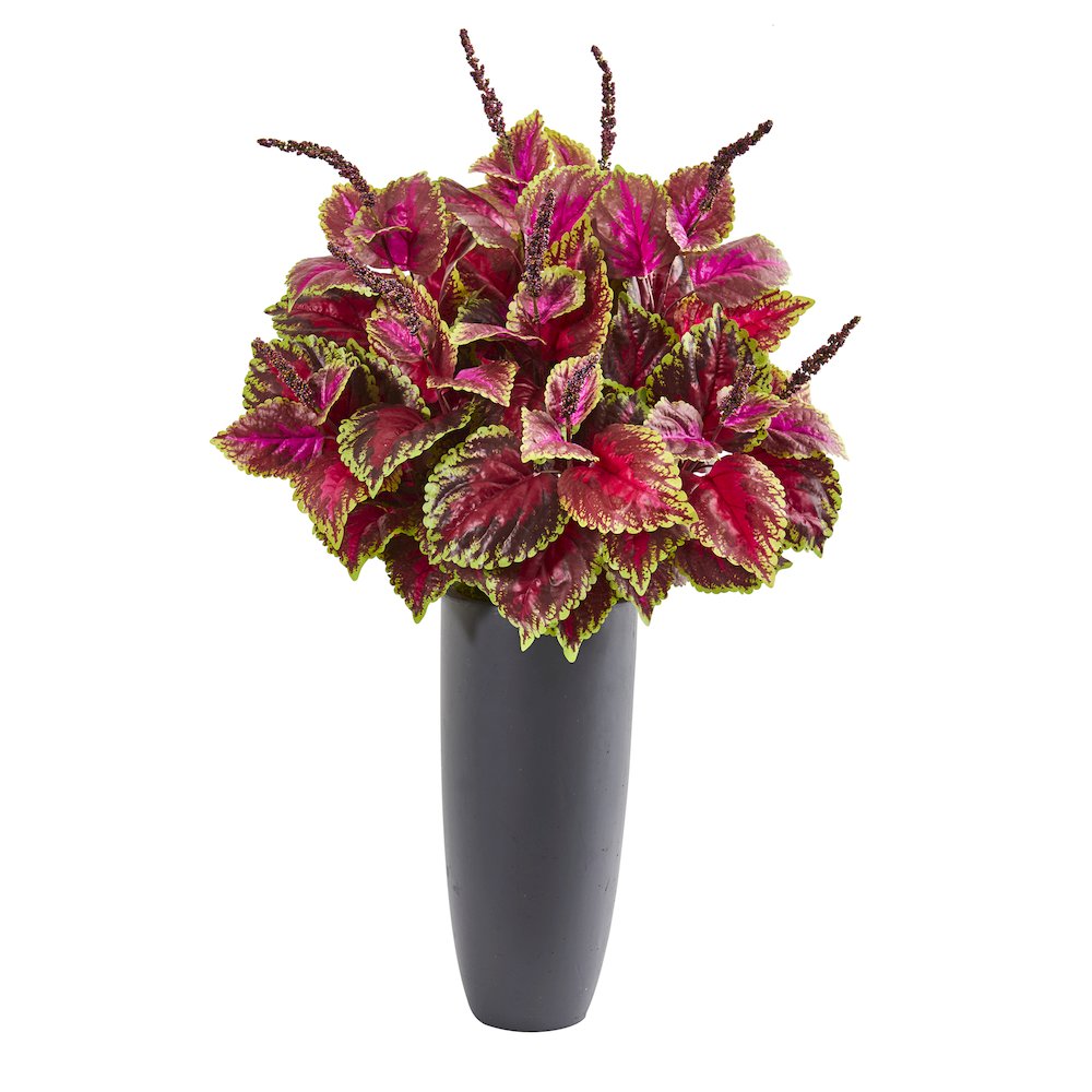 39in. Coleus Artificial Plant in Gray Planter. Picture 1