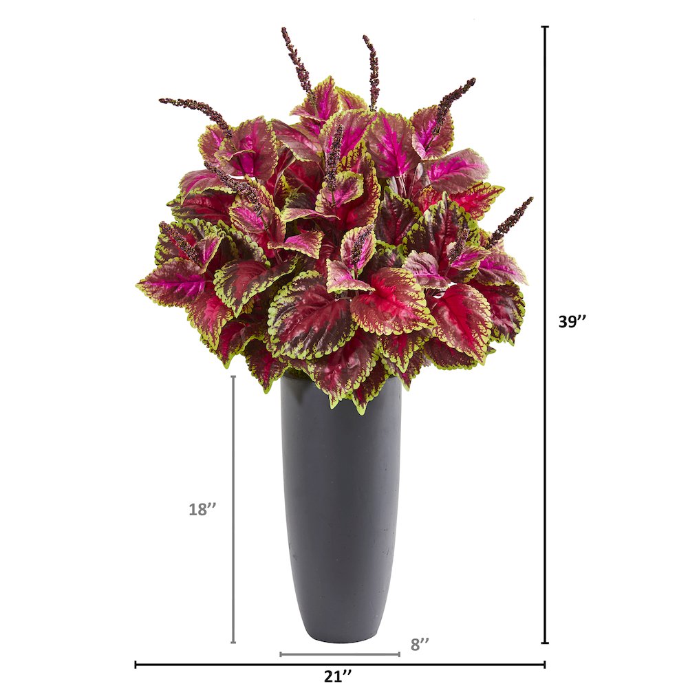 39in. Coleus Artificial Plant in Gray Planter. Picture 2