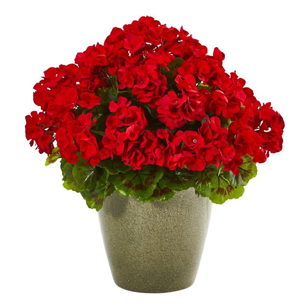 17in. Geranium Artificial Plant UV Resistant (Indoor/Outdoor). Picture 1