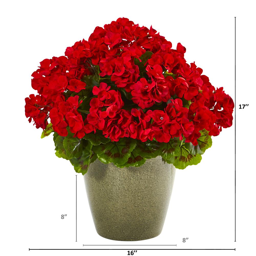 17in. Geranium Artificial Plant UV Resistant (Indoor/Outdoor). Picture 2