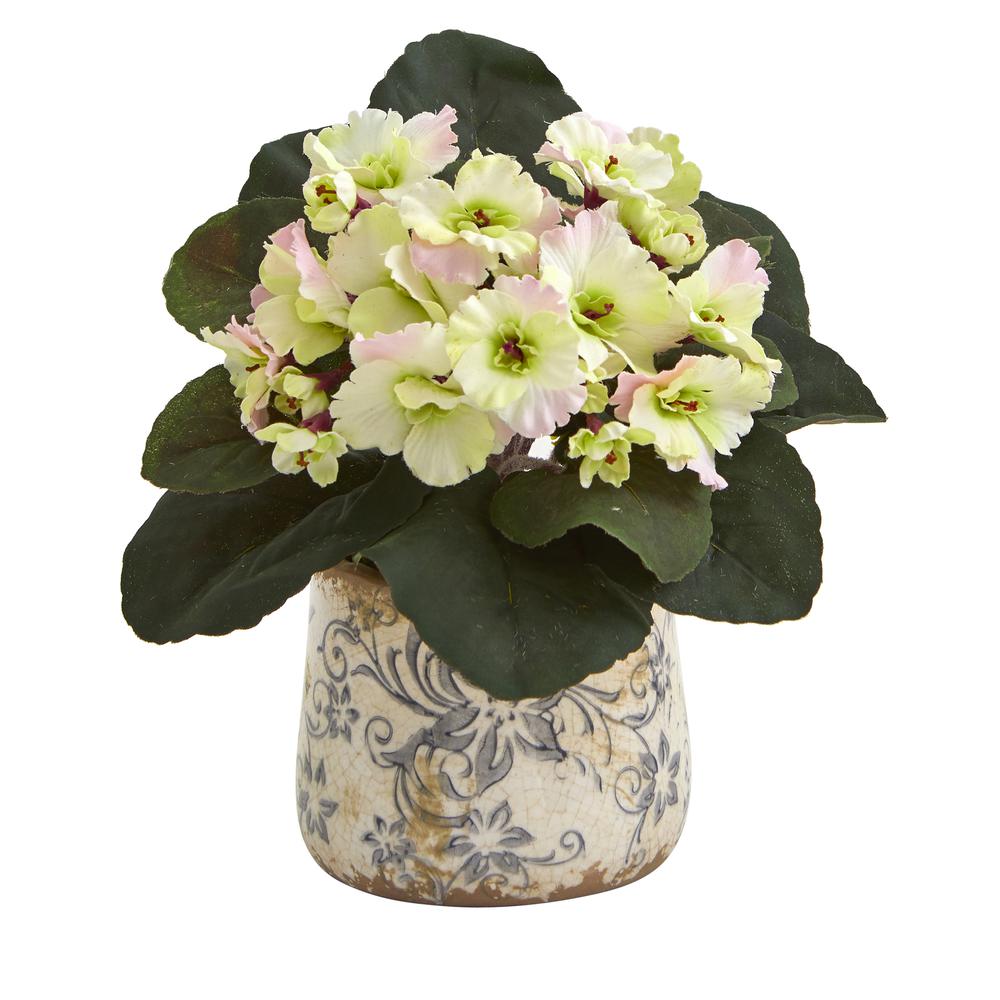 8in. African Violet Artificial Plant in Floral Design Vase (Set of 2). Picture 3