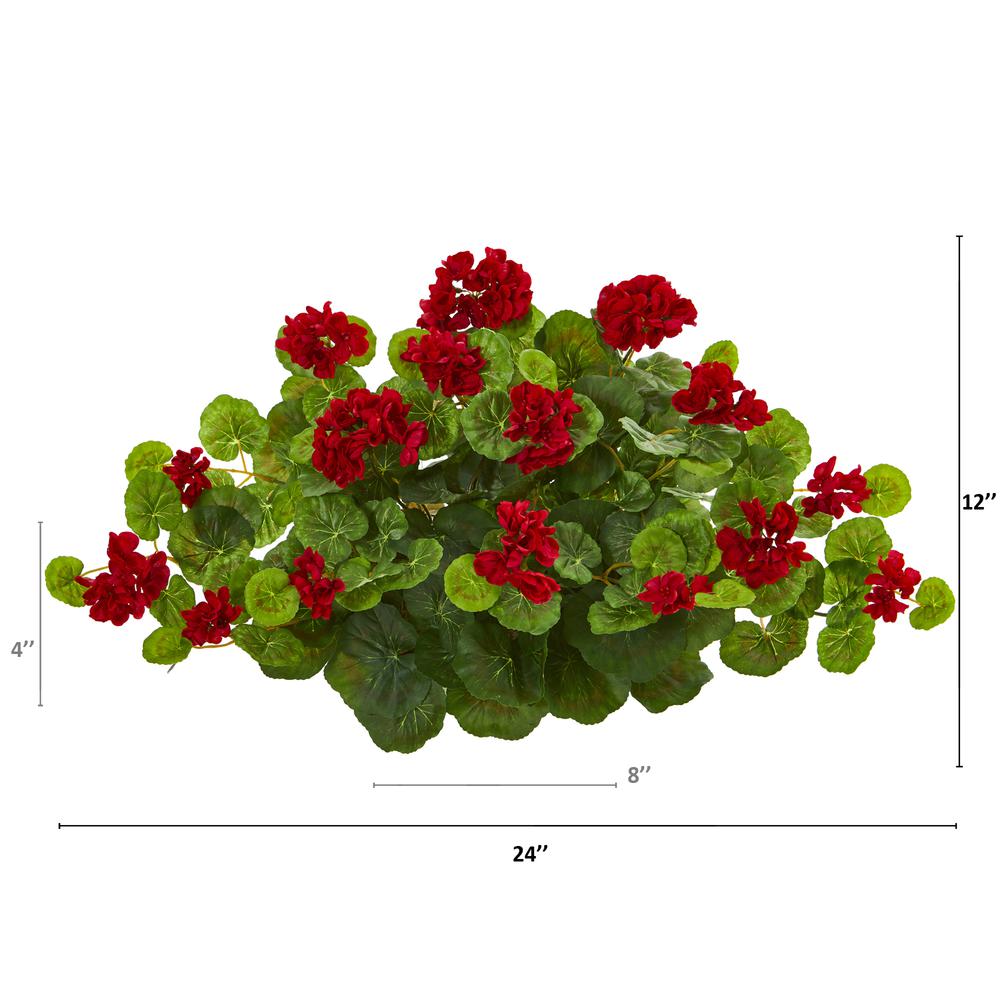 24in. Geranium Artificial Ledge Plant. Picture 4