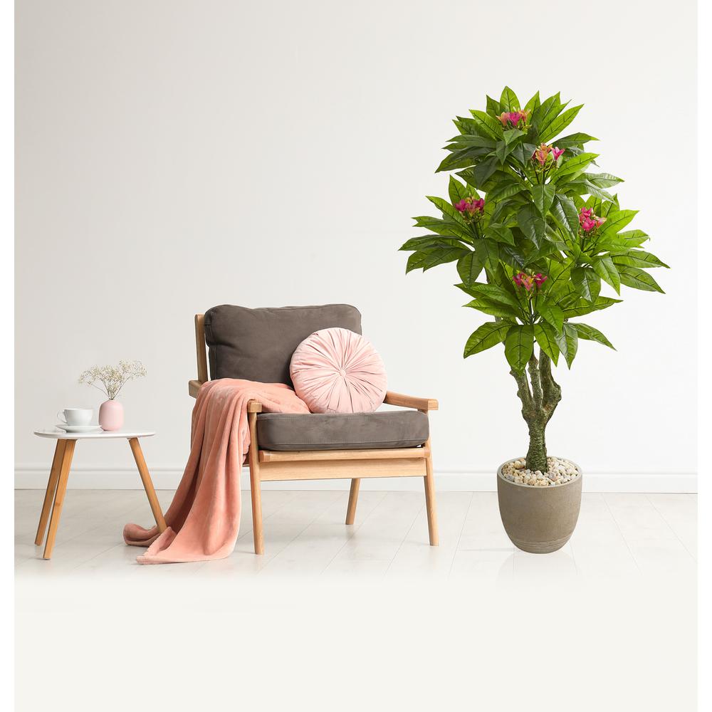 5ft. Plumeria Artificial Tree in Decorative Planter UV Resistant (Indoor/Outdoor). Picture 2