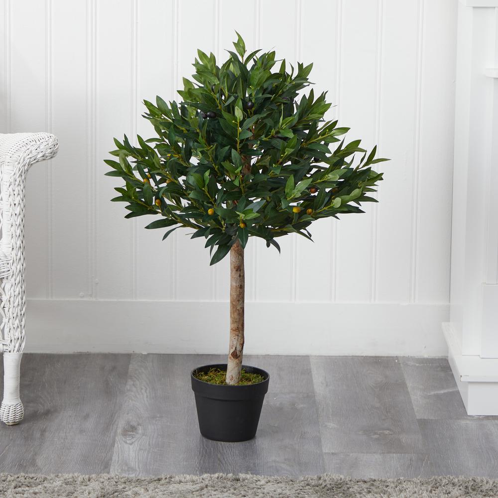 34in. Olive Topiary Artificial Tree UV Resistant (Indoor/Outdoor). Picture 4