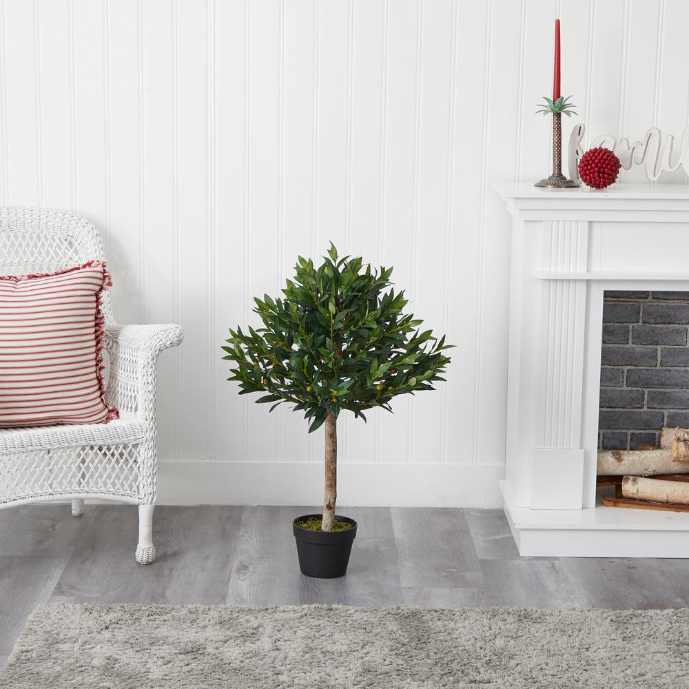 34in. Olive Topiary Artificial Tree UV Resistant (Indoor/Outdoor). Picture 5