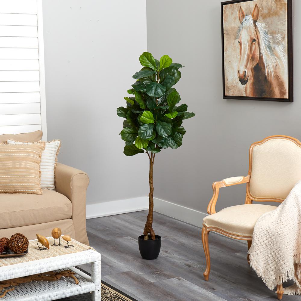 64in. Fiddle Leaf Artificial Tree (Real Touch). Picture 2