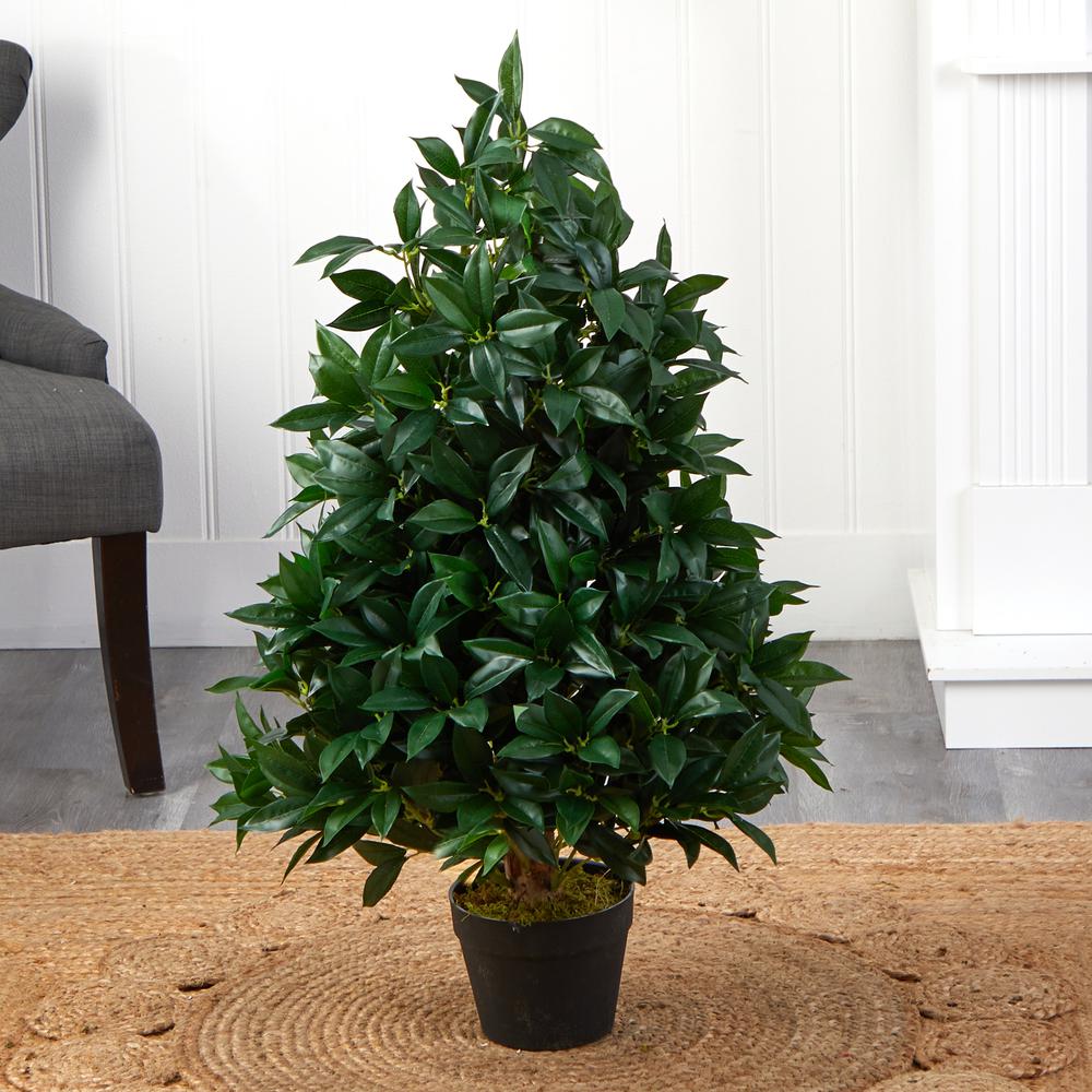 3ft. Bay Leaf Artificial Topiary Tree UV Resistant (Indoor/Outdoor). Picture 3