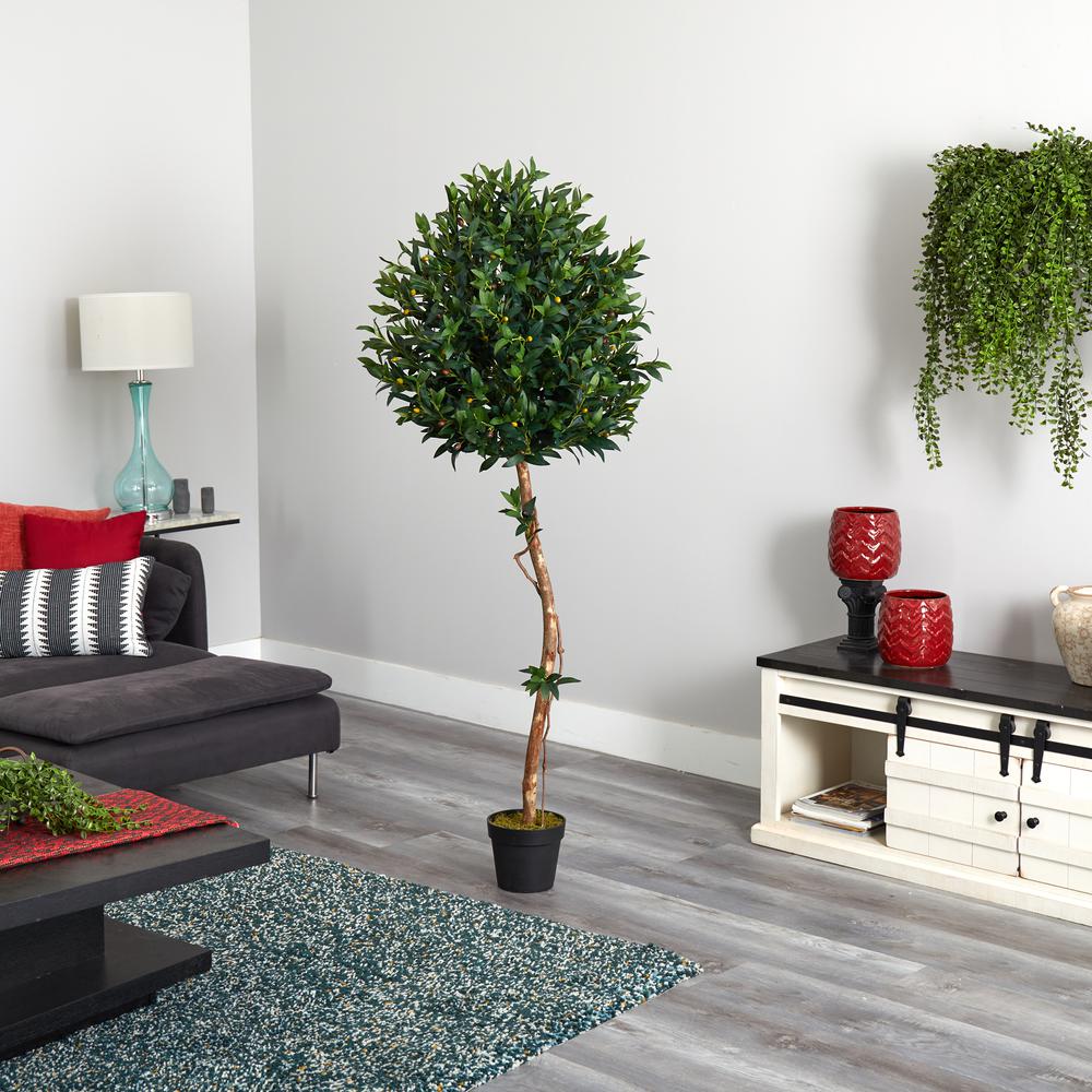 5.5ft. Olive Topiary Artificial Tree UV Resistant (Indoor/Outdoor). Picture 2
