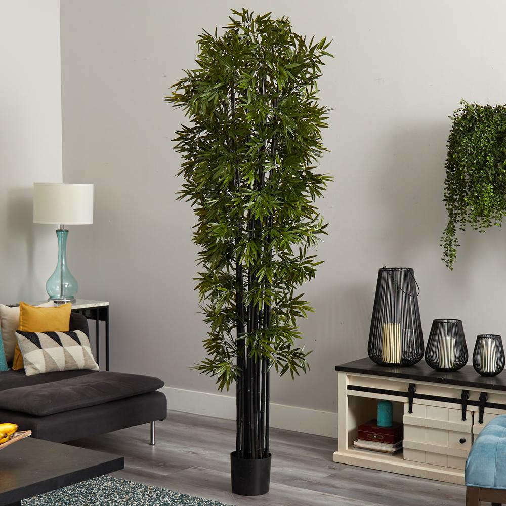7ft. Bamboo Artificial Tree with Black Trunks UV Resistant (Indoor/Outdoor). Picture 2
