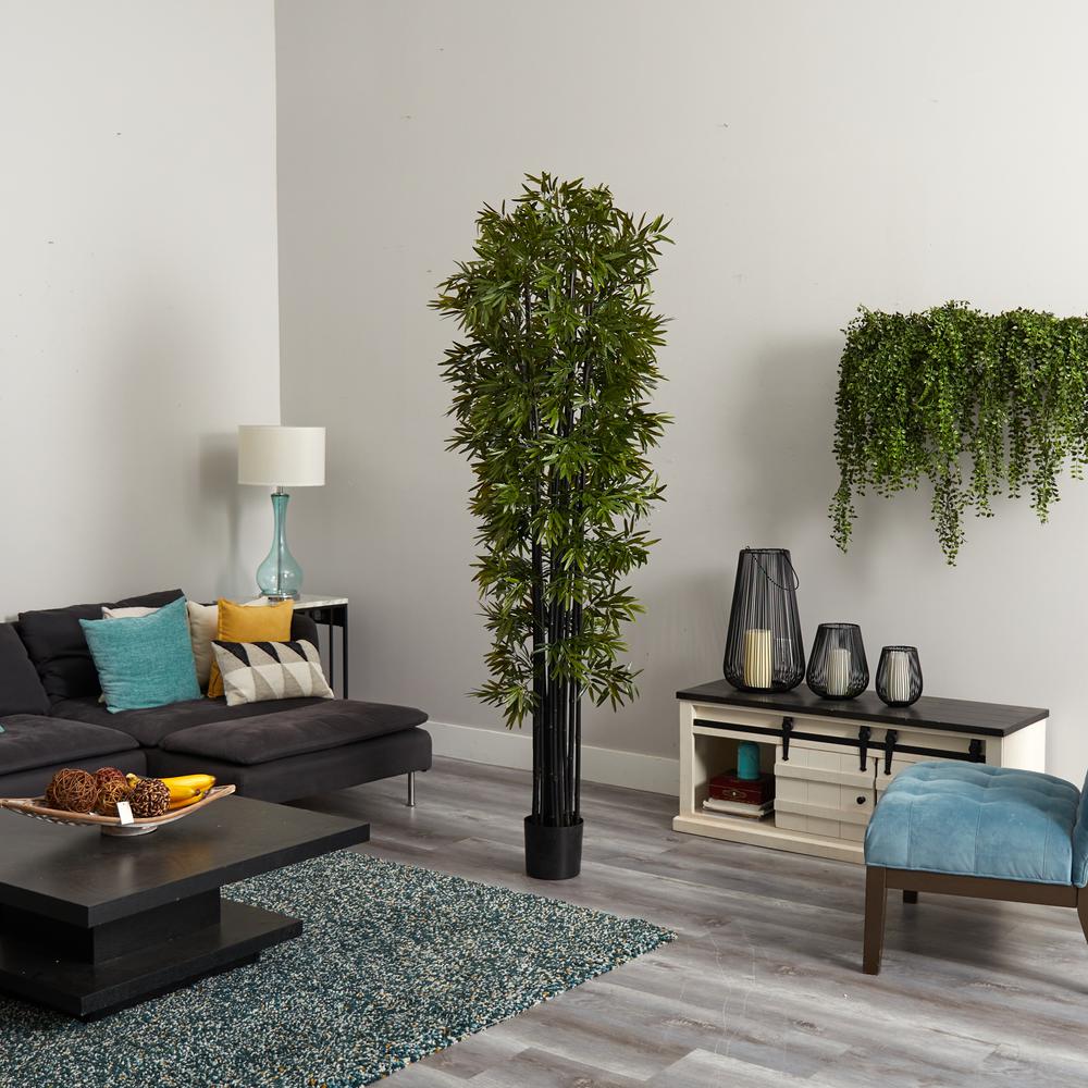 7ft. Bamboo Artificial Tree with Black Trunks UV Resistant (Indoor/Outdoor). Picture 3