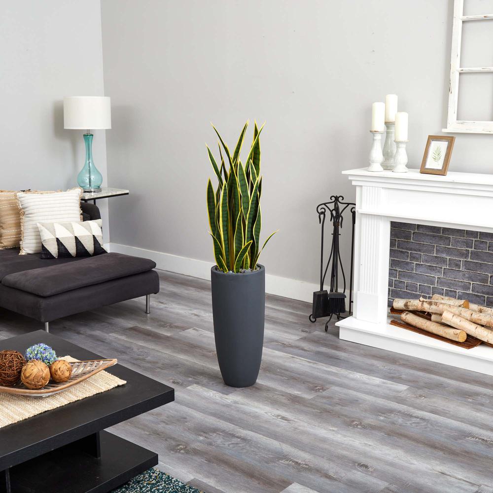 4.5ft. Sansevieria Artificial Plant in Gray Planter. Picture 3