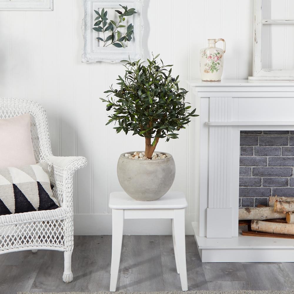 31in. Olive Artificial Tree in Bowl Planter. Picture 2