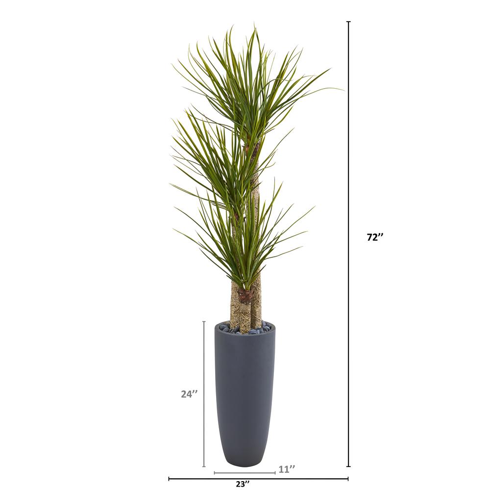 6ft. Yucca Artificial Tree in Bullet Planter. Picture 2