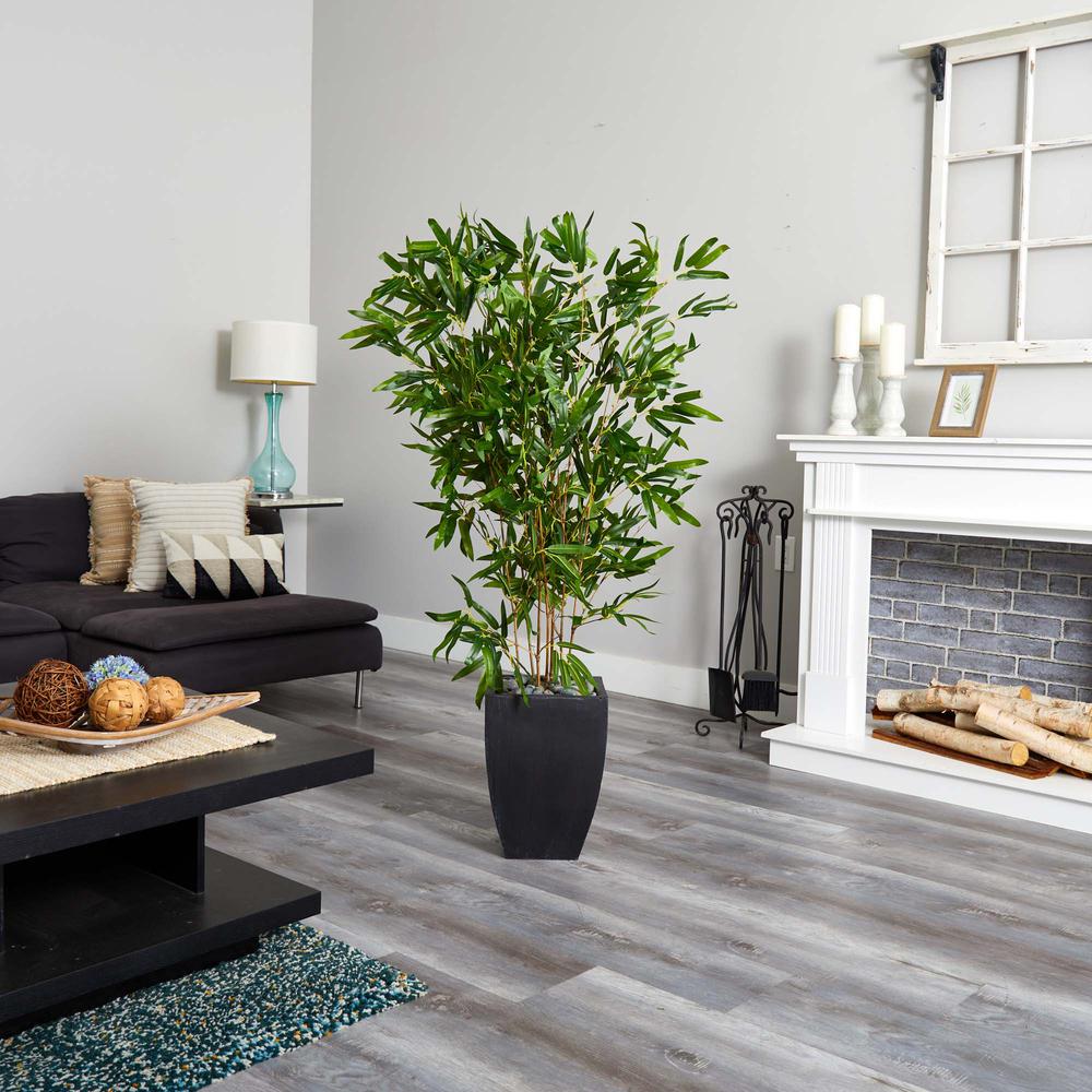 5ft. Bamboo Artificial Tree in Black Planter (Real Touch) UV Resistant (Indoor/Outdoor). Picture 5