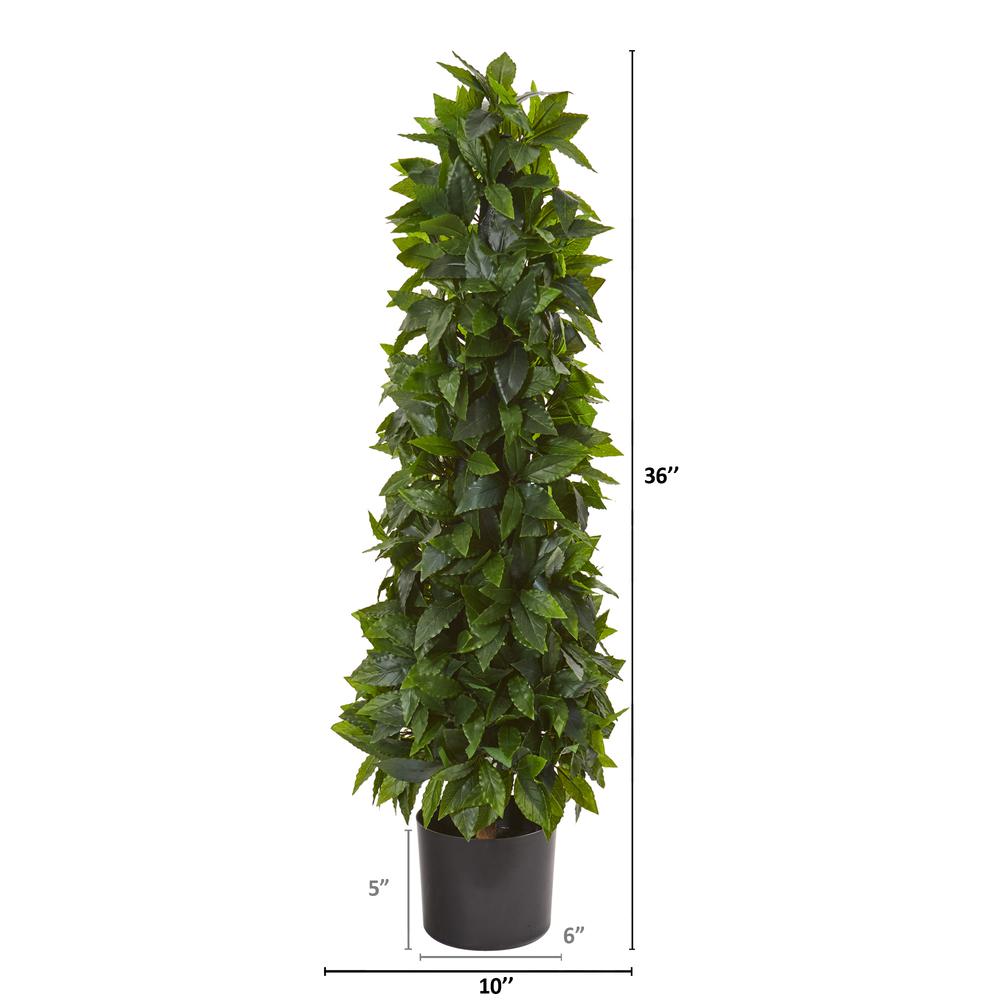 3ft. Sweet Bay Cone Topiary Artificial Tree. Picture 2