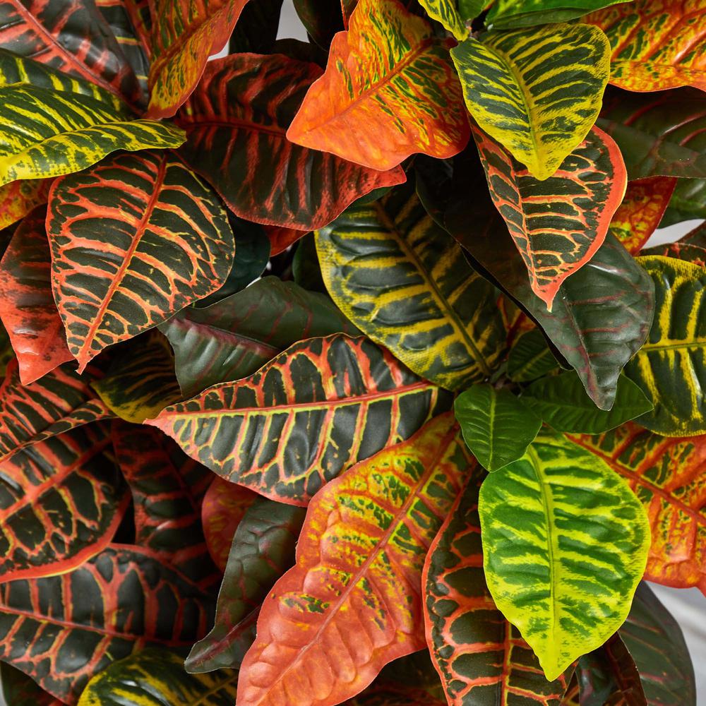 40in. Croton Artificial Plant in Terracotta Planter (Real Touch). Picture 2