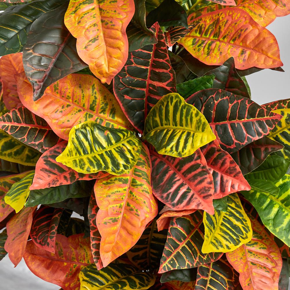 44in. Croton Artificial Plant in Decorative Planter (Real Touch). Picture 3