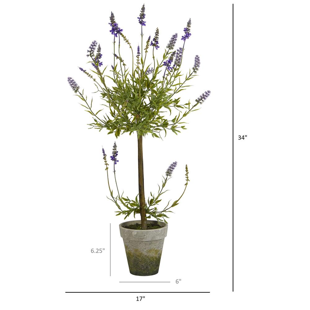34in. Lavender Single Ball Topiary Artificial Tree. Picture 2