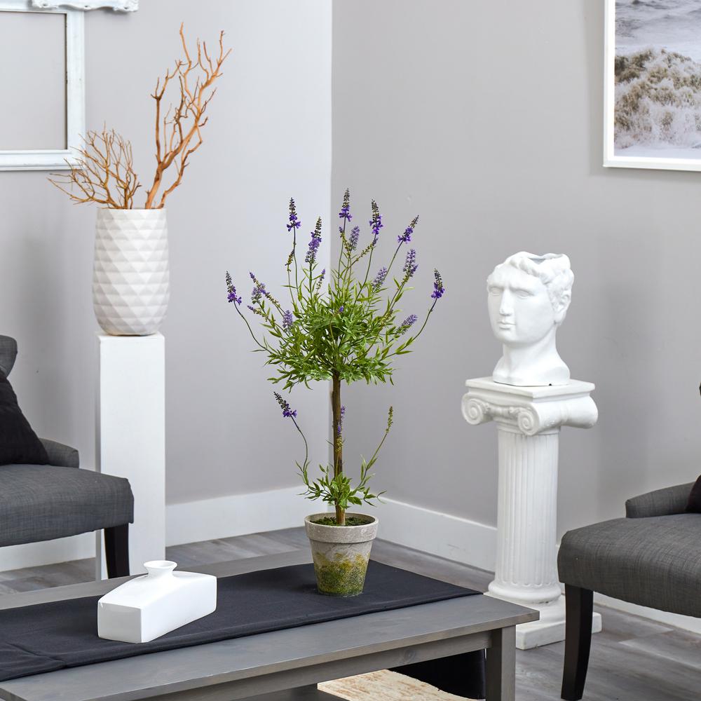 34in. Lavender Single Ball Topiary Artificial Tree. Picture 4
