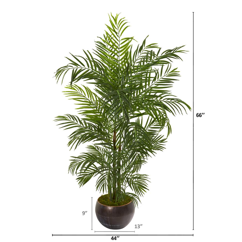 66in. Areca Palm Artificial Tree in Planter UV Resistant (Indoor/Outdoor). Picture 3
