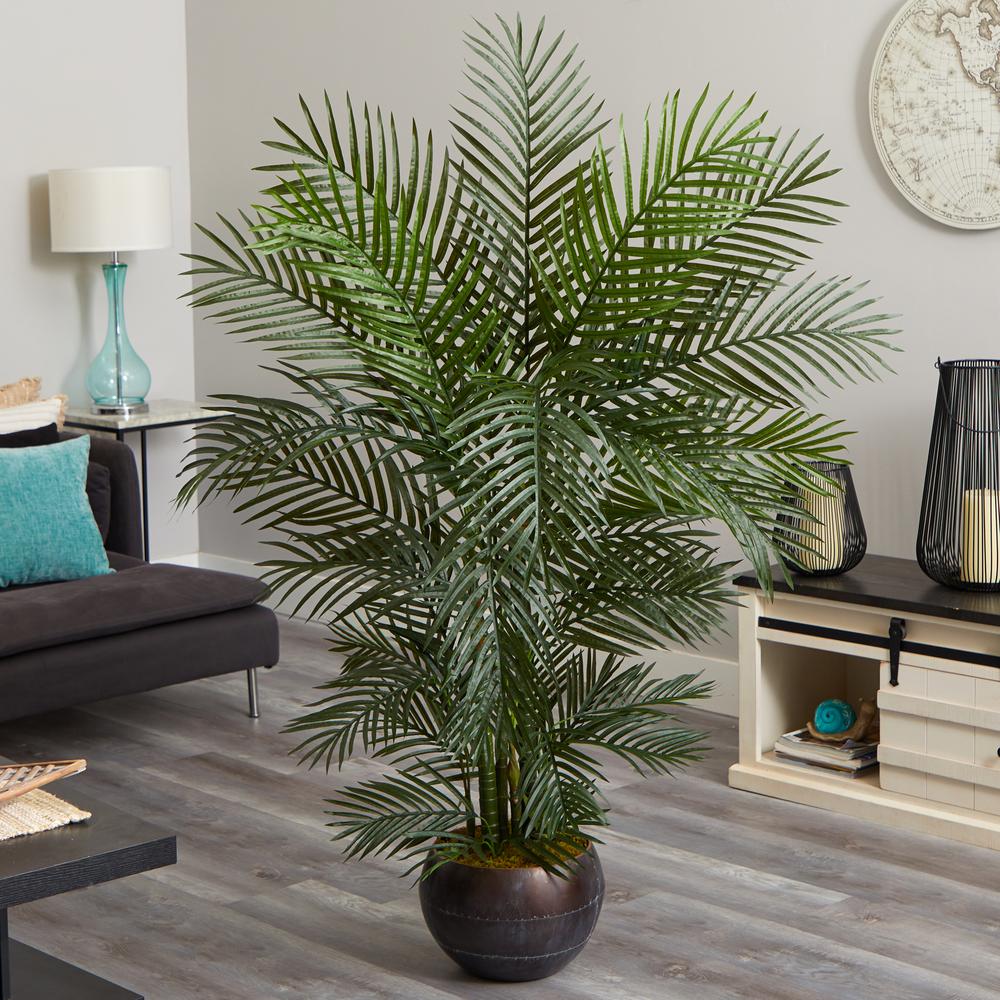 66in. Areca Palm Artificial Tree in Planter UV Resistant (Indoor/Outdoor). Picture 2