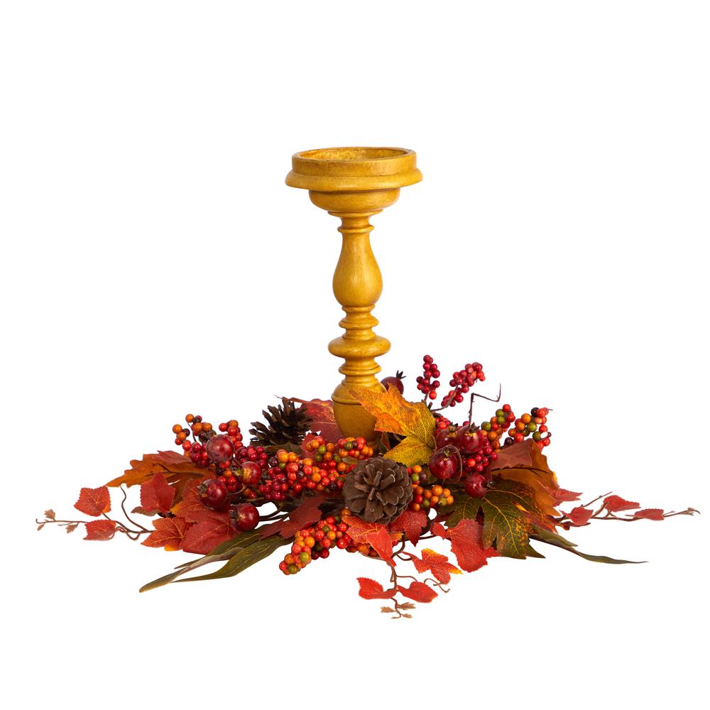 15in. Harvest Fall Artificial Candelabrum Arrangement. Picture 5