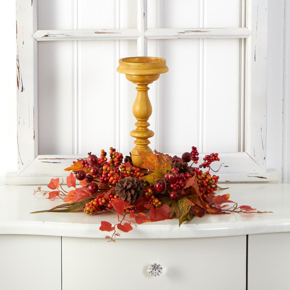 15in. Harvest Fall Artificial Candelabrum Arrangement. Picture 4