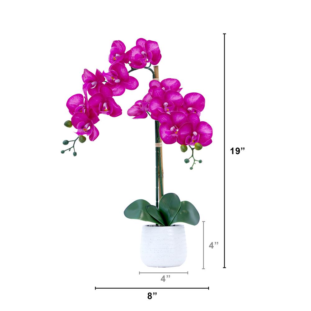 19in. Artificial Purple Orchid with Decorative Vase. Picture 2