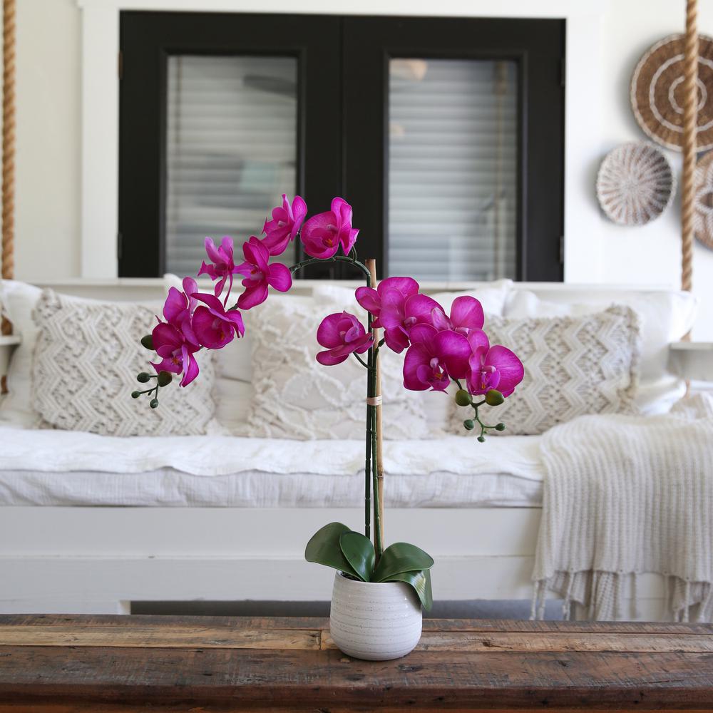 19in. Artificial Purple Orchid with Decorative Vase. Picture 4