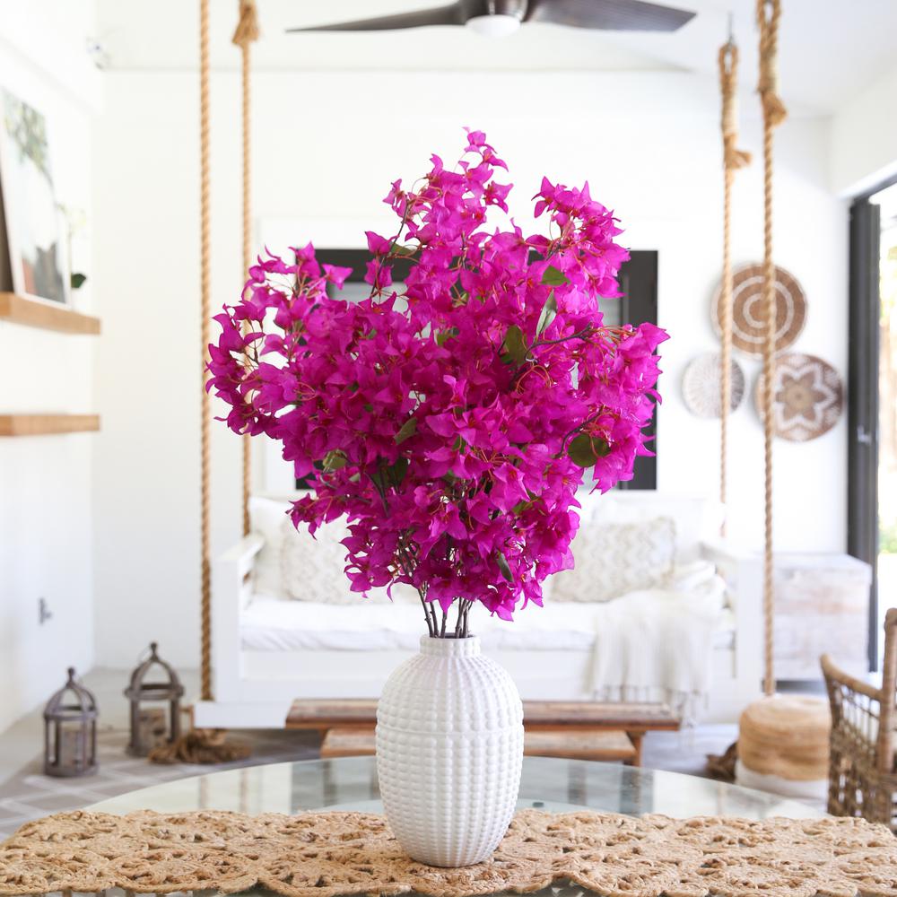 40in. Artificial Purple Bougainvillea Arrangement with Vase. Picture 6