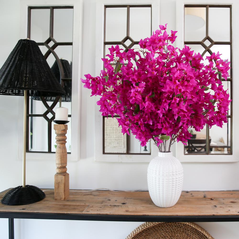 40in. Artificial Purple Bougainvillea Arrangement with Vase. Picture 5