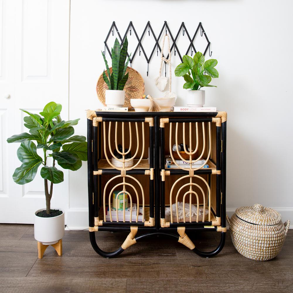 33in. Artificial Fiddle Fig with Stand Planter. Picture 4