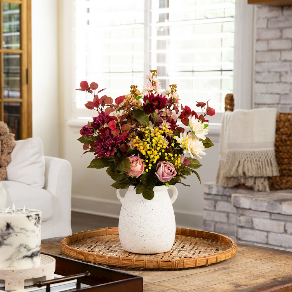 25in. Mixed Flower Arrangement in Ceramic Vase. Picture 4